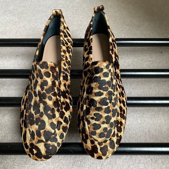 Banana Republic Women Calf Hair Leopard Loafers - NEW NWOB - Picture 1 of 11